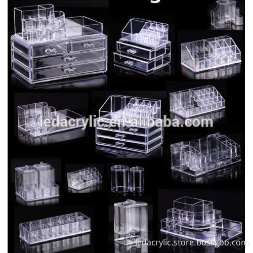Cosmetic organizer makeup drawers Display Box Acrylic Clear Cabinet Cases Set